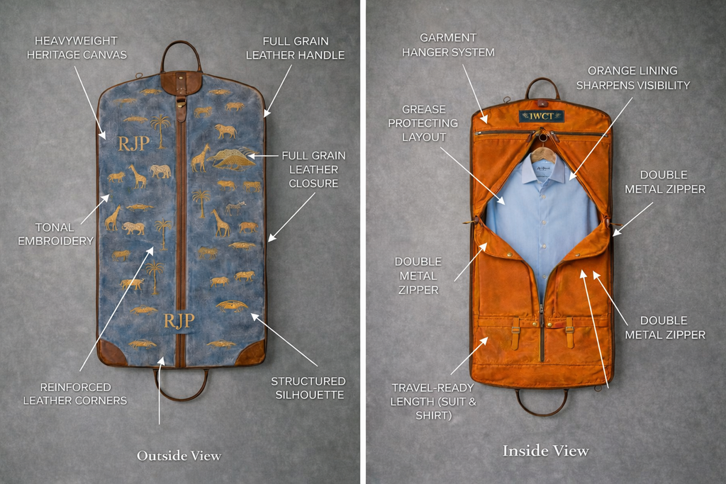 THE NOMAD GARMENT BAG - Formalwear carried with ease, not maintenance.